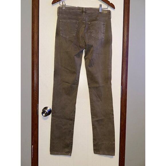 Adriano Goldschmied AG The Edie Mid-Rise Skinny Straight Jeans- Olive Green Size - Picture 4 of 15